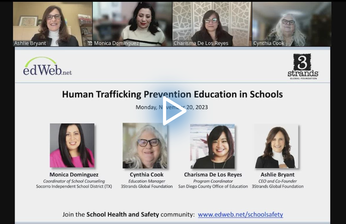 Human Trafficking Prevention Education in Schools edLeader Panel recording screenshot